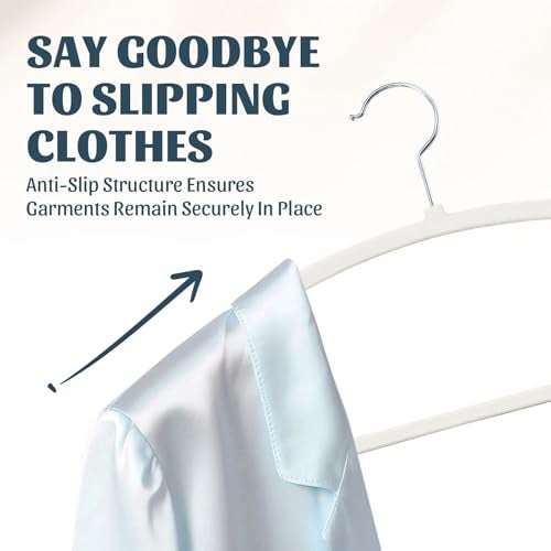 Sishynio 30PACK Slim Plastic Clothes Hangers, Ultra-Slim Non Slip Coat Hangers Suit with Rubber Pad, Cloth Hanger & 360° Swivel Hook, Heavy Sturdy Space-Saving Organizers for Coats, Pants, Suits, Shirts - Image 2