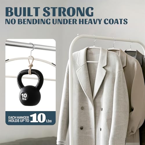 Sishynio 30PACK Slim Plastic Clothes Hangers, Ultra-Slim Non Slip Coat Hangers Suit with Rubber Pad, Cloth Hanger & 360° Swivel Hook, Heavy Sturdy Space-Saving Organizers for Coats, Pants, Suits, Shirts - Image 4