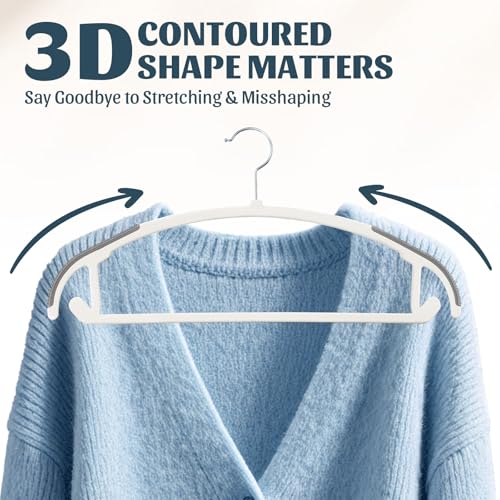 Sishynio 30PACK Slim Plastic Clothes Hangers, Ultra-Slim Non Slip Coat Hangers Suit with Rubber Pad, Cloth Hanger & 360° Swivel Hook, Heavy Sturdy Space-Saving Organizers for Coats, Pants, Suits, Shirts - Image 5