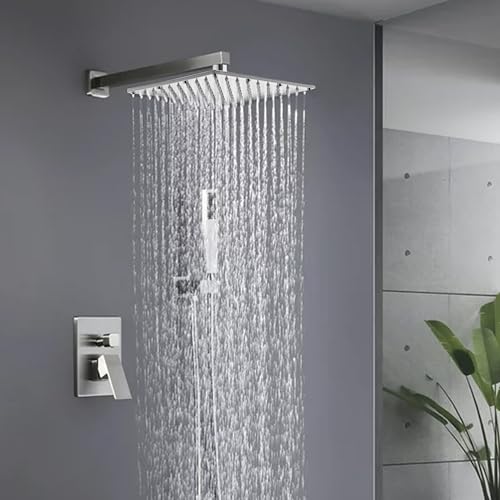 Ruhe® Aplha ABS Overhead Shower with Chrome Finish | 4.5x4.5 Inches Rain Shower for Bathrooms| Square Showerhead with Easy-to-Clean Silicone Nozzles.| WITHOUT SHOWER ARM - Image 1
