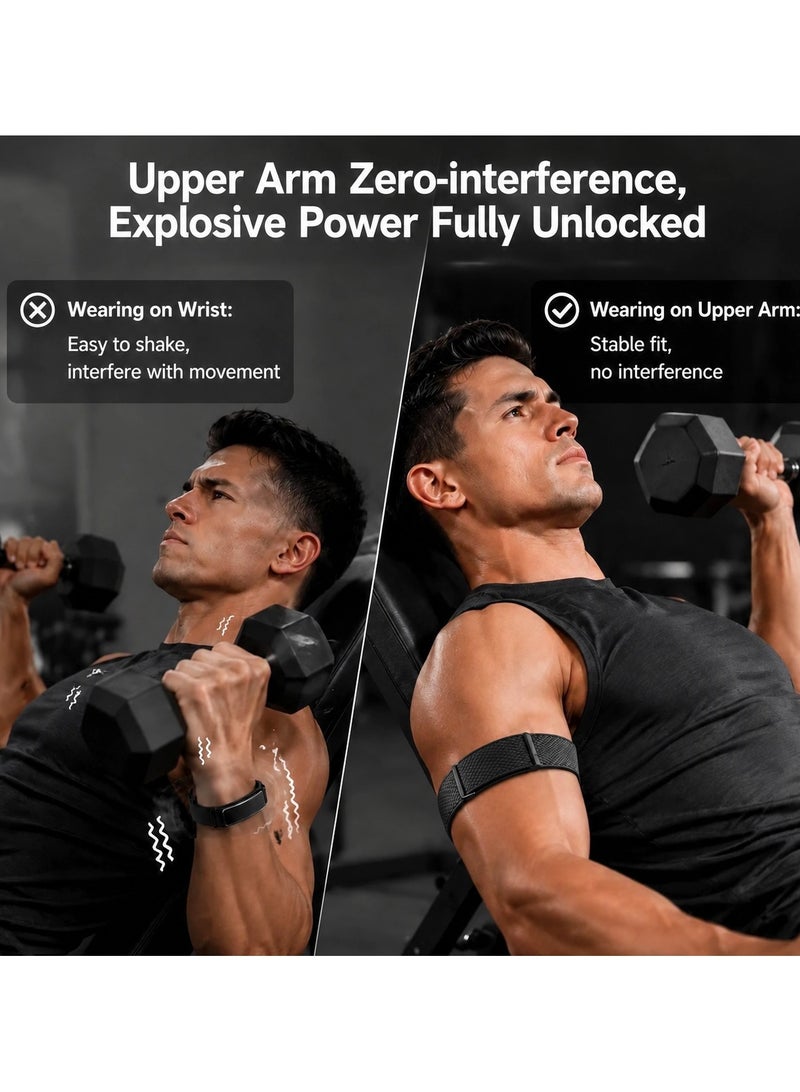 إس كولور حزام ذراع علوي متوافق مع سوار Amazfit Helio، قابل للتعديل من النايلون، مريح وقابل للتهوية ومرن ومقاوم للعرق، لتتبع الأنشطة اليومية والنوم والتعافي على مدار الساعة - Image 3