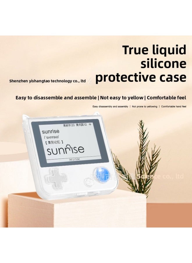 Transparent Protective Cover For Word Chopping Machine BCZ-Ace-01 English Word Card Anti-fall Anti-pressure Silicone Case-Color:Transparent Protective Case (crystal Shell With Ears)-Applicable Models:Word Chopping Card (bcz-ace-01)