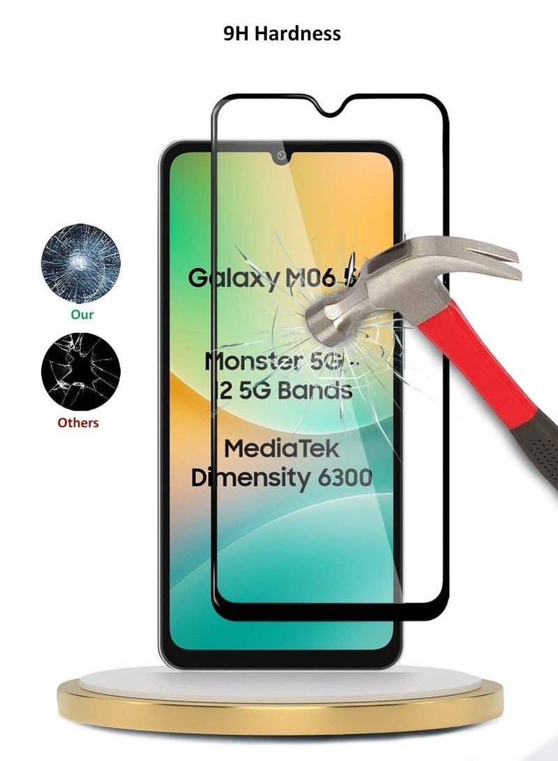 Raxoom Samsung Galaxy M06 5G 2025 / F06 5G 2025 Premium E2E Tempered Glass Screen Protector â€“ Full Glue Full Cover with Edge-to-Edge Protection, 9H Hardness, Ultra-Clear Display, Anti-Scratch, Bubble-Free Installation â€“ Clear/Black - Image 2