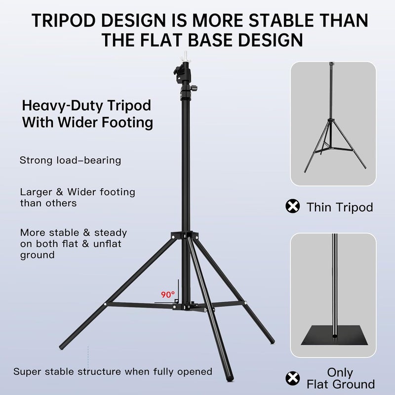 BEIYANG Backdrop Stand, 7.5 FT x 10 FT Adjustable Photography Background Support System Kit with Carrying Bag for Photo Video Studio - Image 2