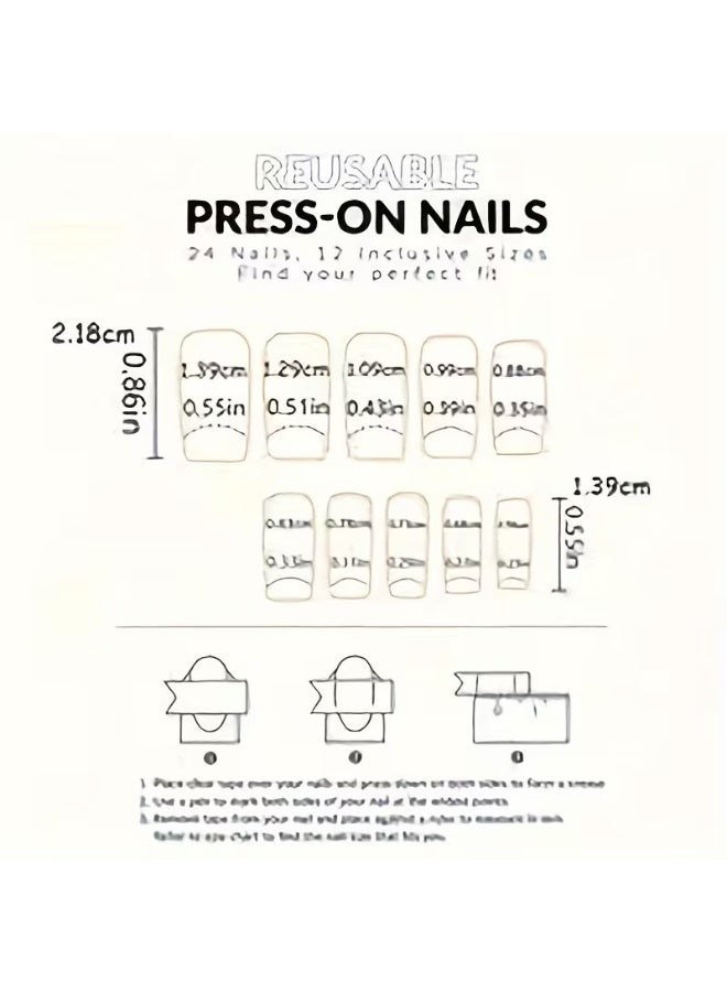 Goolsky Leopard Print Press On Nails, Short Square Glue On Nails, Glossy Fake Nails For Women And Girls, 24 Pcs - Image 4
