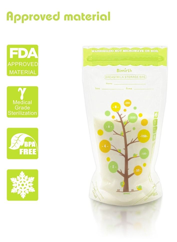 Bimirth 112 Piece Baby Self Standing Bottom Design Breast Milk Storage Bags With Double Zipper  - Image 2