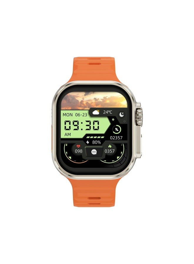 HuHa iW9 Ultra 2.04 inch Screen Smart Call Watch, BT Call / Heart Rate / Blood Pressure / Blood Oxygen(Orange Gold) - Image 3