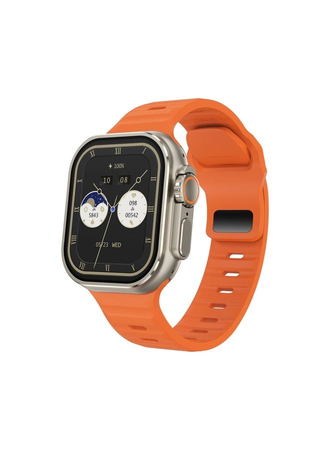 HuHa iW9 Ultra 2.04 inch Screen Smart Call Watch, BT Call / Heart Rate / Blood Pressure / Blood Oxygen(Orange Gold) - Image 1