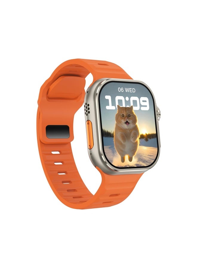 HuHa iW9 Ultra 2.04 inch Screen Smart Call Watch, BT Call / Heart Rate / Blood Pressure / Blood Oxygen(Orange Gold) - Image 2