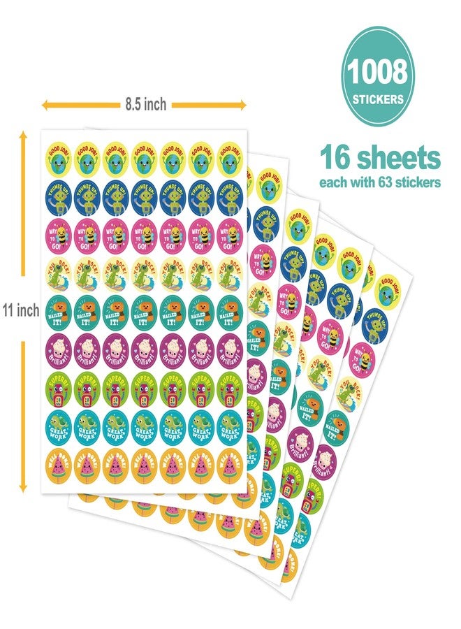 Gooji Small Reward Stickers for Kids, 1008 Pc. Sticker Pack for Teachers, Classroom, Small Motivational Class Supplies for Students, Boy Girl Toddler Good Job Incentive Behavior Preschool Kindergarten - Image 3