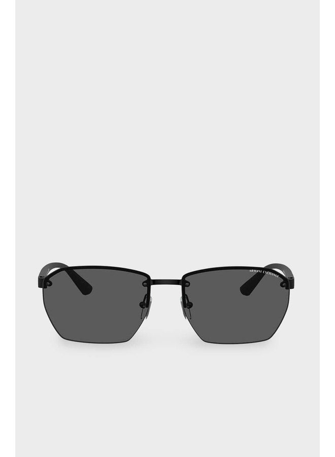 Armani Exchange Man RECTANGLE  SUNGLASSES- AX 2048S - lense size:59mm - MATTE BLACK - Image 2