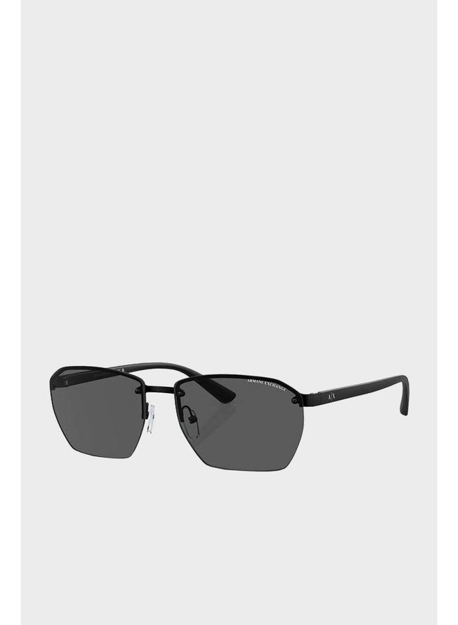 Armani Exchange Man RECTANGLE  SUNGLASSES- AX 2048S - lense size:59mm - MATTE BLACK - Image 1
