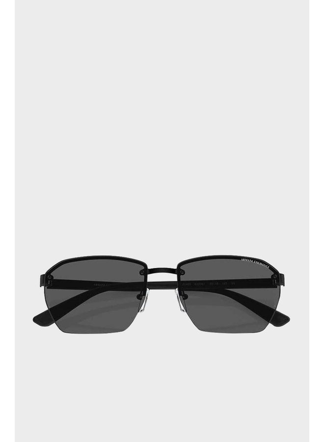 Armani Exchange Man RECTANGLE  SUNGLASSES- AX 2048S - lense size:59mm - MATTE BLACK - Image 5