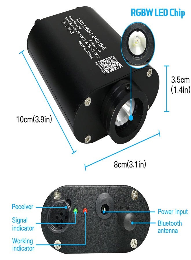 AMKI 16W Fiber Optic Lights,Starlight Headliner Light Kit APP/Remote Control Sound Activated Mode for Car&Home Decoration,Optical Fiber Cable Strands (0.75mm+1mm+1.5mm) 9.8ft/3m Long 415pcs - Image 5