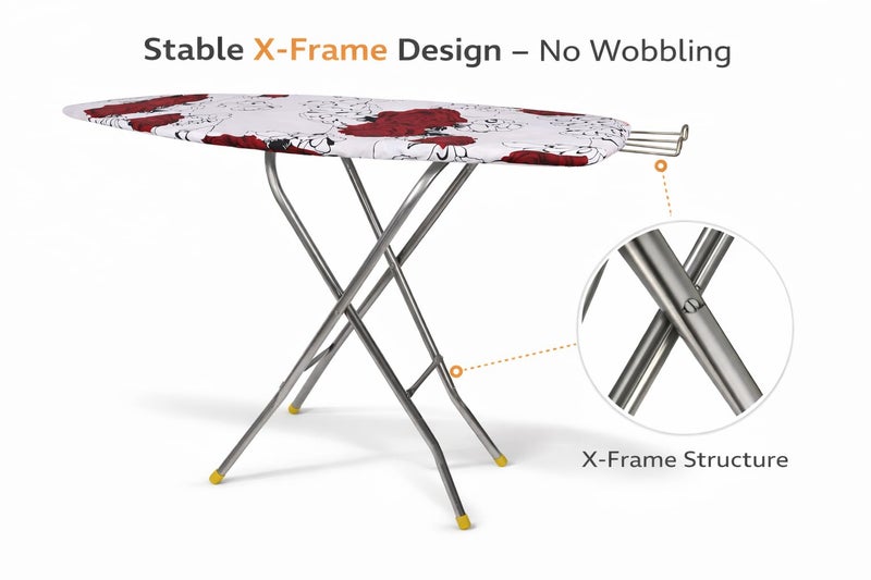 Maanit Wooden Heavy Self Standing Ironing Board/Table 18 Inch | Foldable Portable Iron Board with Iron Stand | Strong Stable Base for Home Use - Image 5