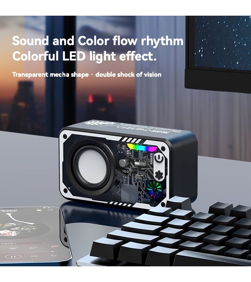 Black Mechanical Style Wireless Portable Speaker Mini Cool Speaker - Image 5