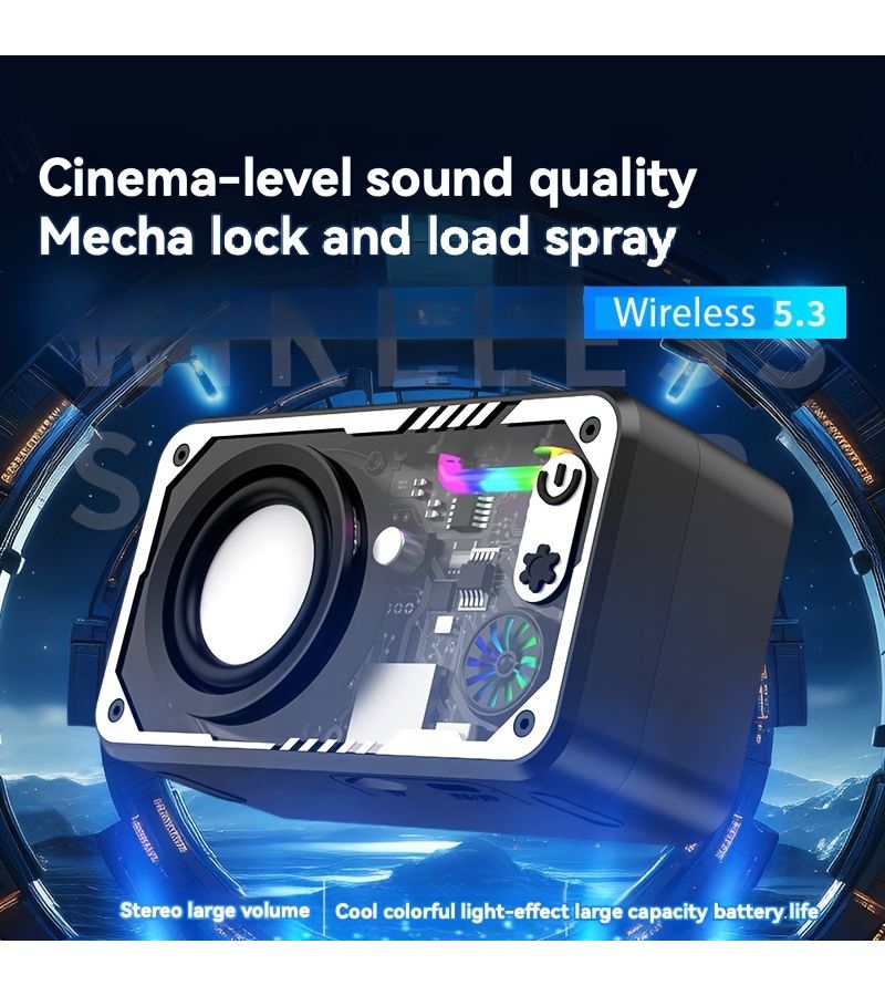 Black Mechanical Style Wireless Portable Speaker Mini Cool Speaker - Image 4