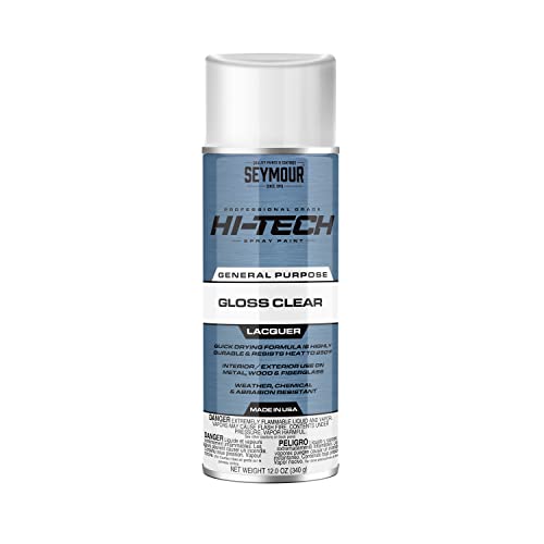 Seymour 16-821 Hi-Tech Lacquers Spray Paint, Gloss Clear with UV Resistant - Image 1