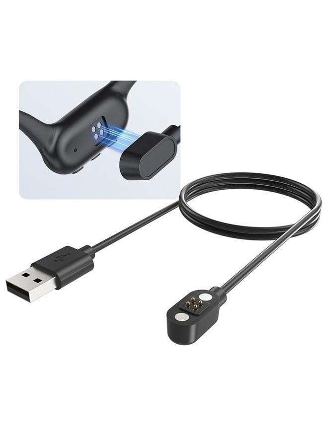 VBANU 4 pin Charging Cable, Magnetic Bone Conduction Headphone Charger Cord, Fit for YUANS X18Pro/X18/X7, Xiaoyou X7/Y6/Y9, NANK Runner Pro, Black, 1 Pack - Image 1
