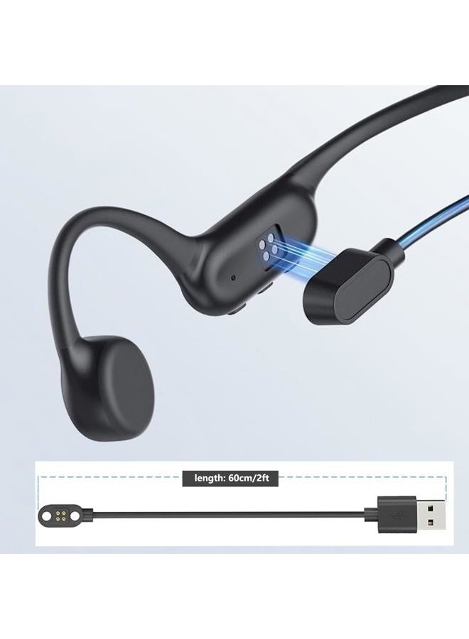 VBANU 4 pin Charging Cable, Magnetic Bone Conduction Headphone Charger Cord, Fit for YUANS X18Pro/X18/X7, Xiaoyou X7/Y6/Y9, NANK Runner Pro, Black, 1 Pack - Image 3