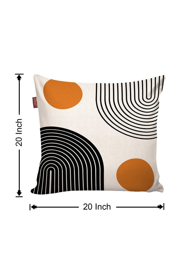 AEROHAVEN Cotton Premium Set Of 5 Geometric Digital Printed Hand Stitched Throw Pillow/Cushion Covers - (Off-White, 20 X 20 Inch) - Image 3
