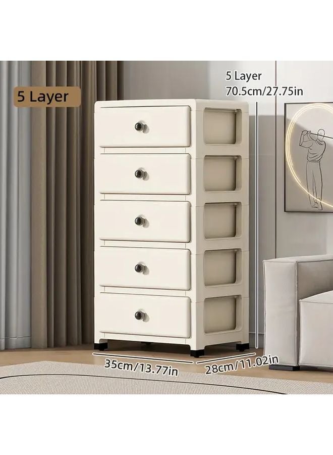 Five Layer Grizzly Plastic Storage Cabinet Organizer Durable Polypropylene Smooth Sliding Drawers - Image 5