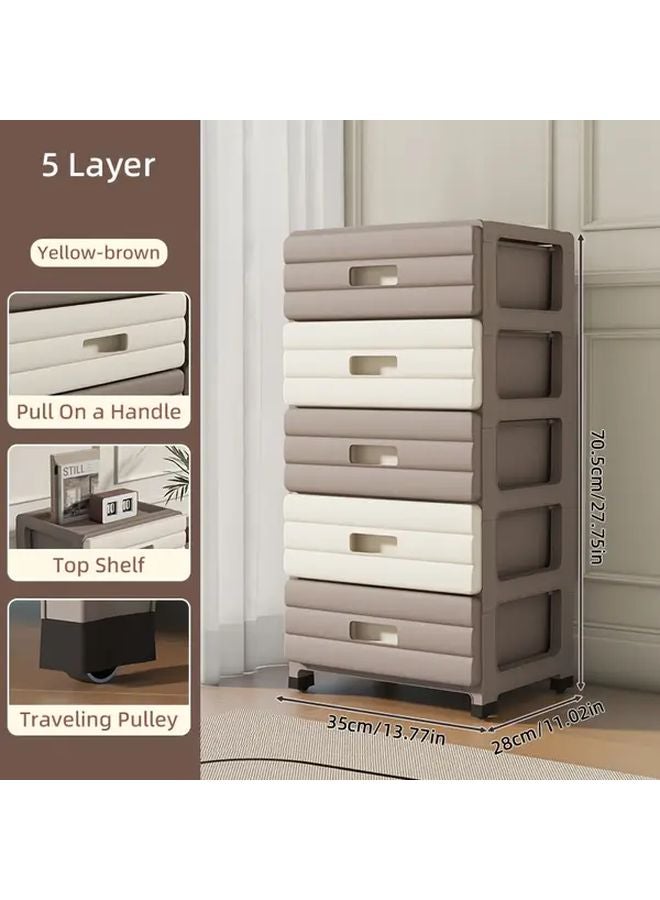 Five Layer Grizzly Plastic Storage Cabinet Organizer Durable Polypropylene Smooth Sliding Drawers - Image 3