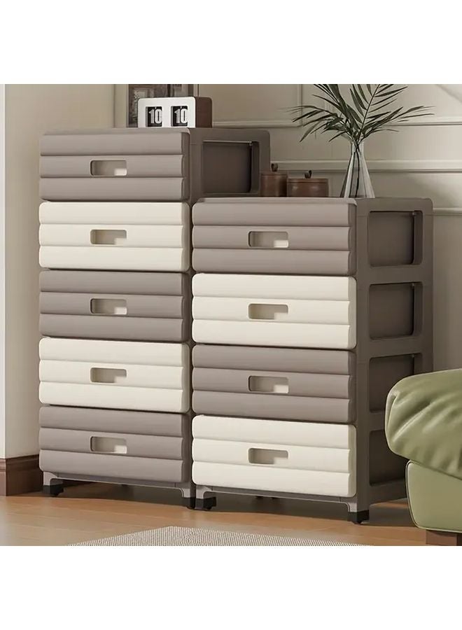 Five Layer Grizzly Plastic Storage Cabinet Organizer Durable Polypropylene Smooth Sliding Drawers - Image 2