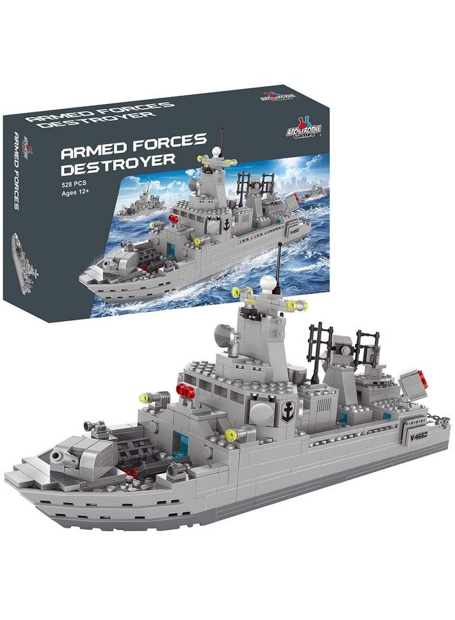 Apostrophe Games Navy Destroyer Building Block Set 528 Pieces Building Block Set For Kids And Adults Compatible With All Building Bricks - Image 2