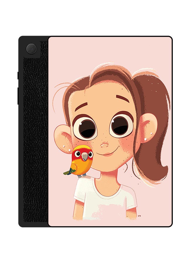 Theodor Protective Flip Case Cover For Samsung Galaxy Tab A8 10.5 2021 Little Girl With Sparrow - Image 1