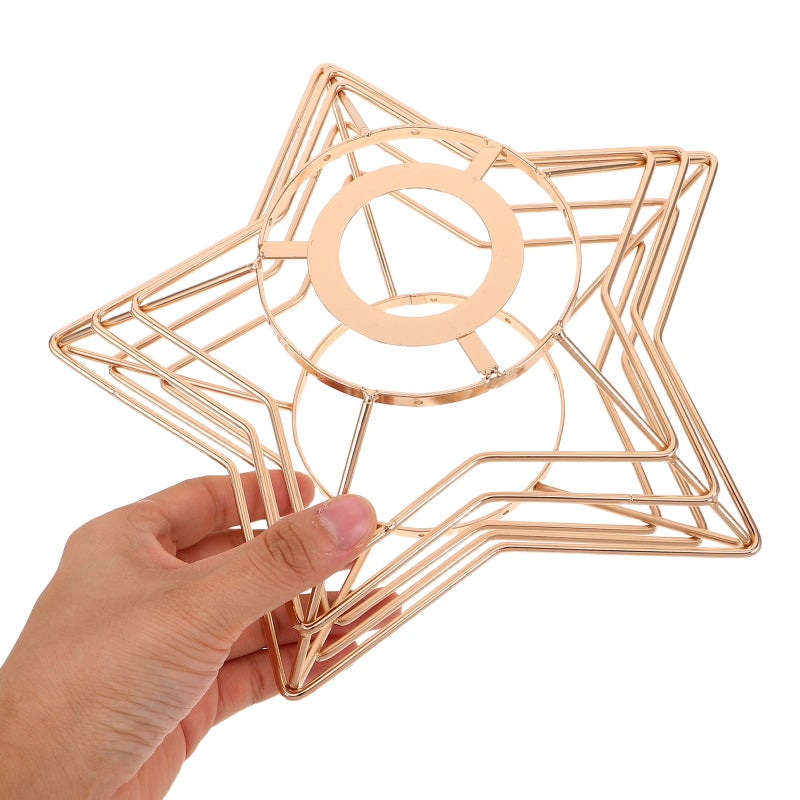 Cover: E27 Metal Lamp Shade Wire Cage Light Cage - Vintage Lampshade Frame Star Shape for Ceiling Living Room Farmhouse Decor - Image 2