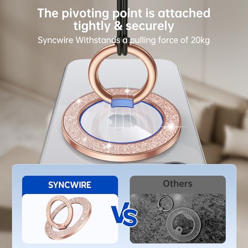 Syncwire Magnetic Phone Grip for MagSafe, Sparkle Ring Holder, Rotatable Kickstand Bling Ring Stand Removable MagSafe Accessories for iPhone 17 Pro Max 16 15 14 13, Android, Samsung etc. - Image 4