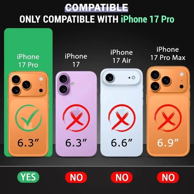 VONZEE Clear Camera Stand Case for iPhone 17 Pro Compatible with MagSafe | Built-in Stand | Shockproof Hard Back Cover Case for iPhone 17 Pro (Blue) - Image 3