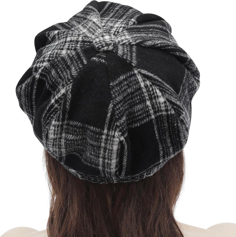 ZLYC Womens Classic Newsboy Caps Visor 8 Panel Gatsby Cabbie Hat - Image 3