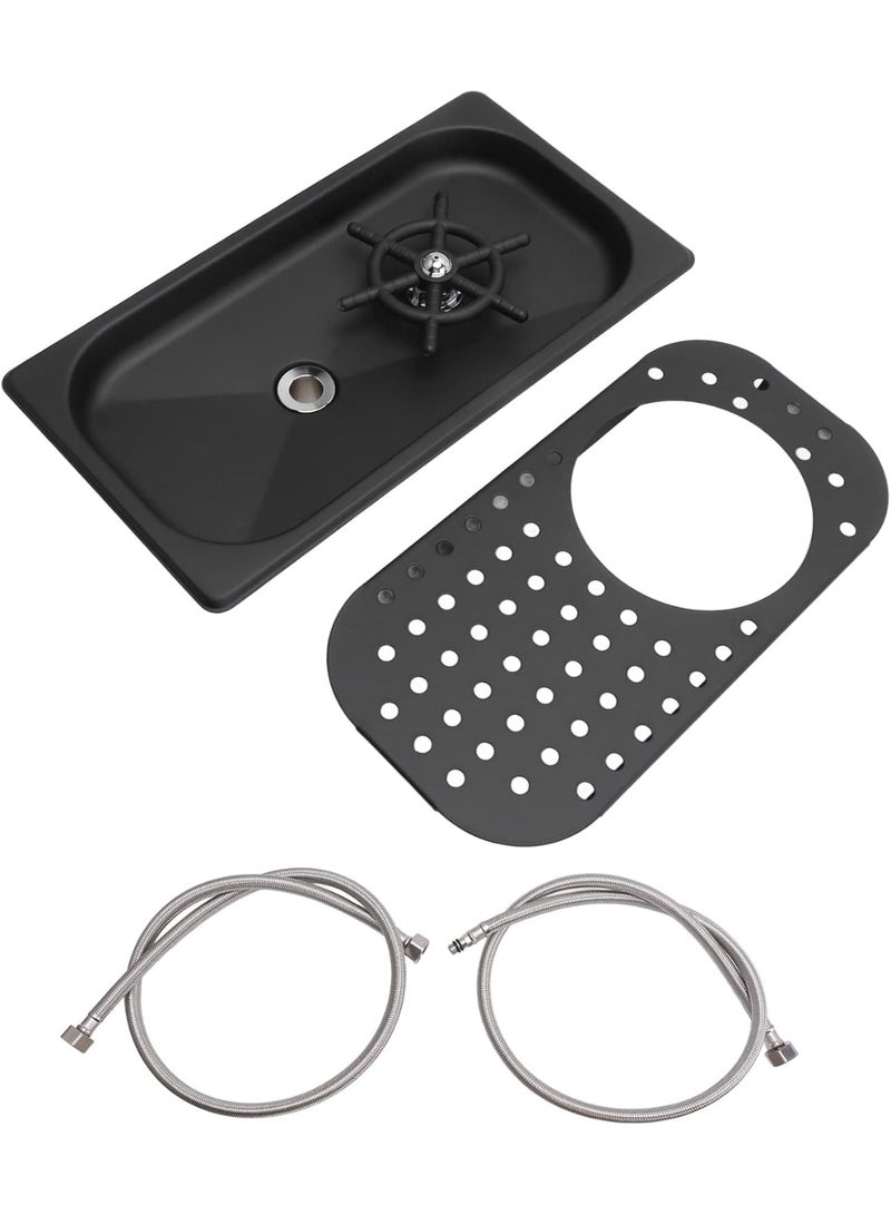 M MIAOYAN Cup rinser, coaster, coffee bar cup washer, 304 stainless steel drain tray, drip tray, hose cleaning equipment, coffee shop bar cup rinser - Image 3