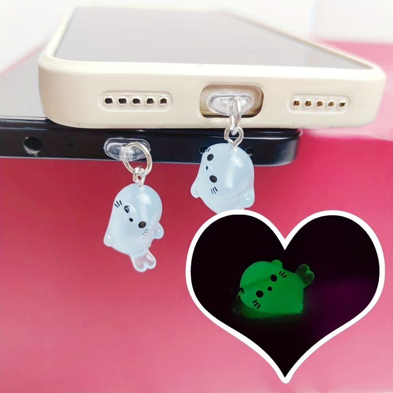 Glowing Dolphin Dust Plug For Android Phone Jacks Gift For Dolphin Lovers - Image 1