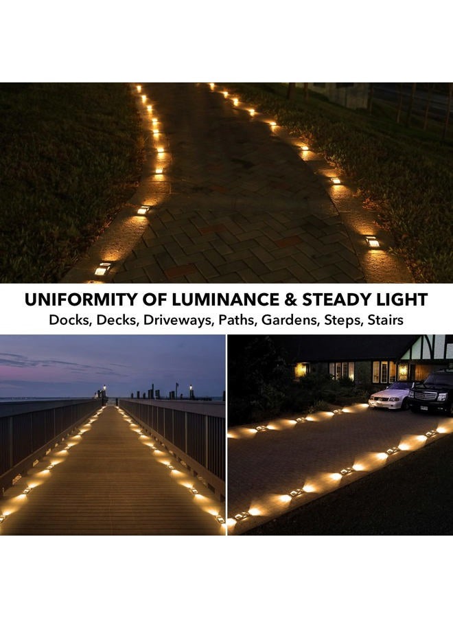 AGPtek Solar Driveway Lights 12 Pack, Solar Deck Lights Outdoor Dock Marine Lights LED Dock Lights Solar Powered Waterproof Driveway Marker Lights for Warning Step, Sidewalk, Pathway, Garden, Yard - Image 3