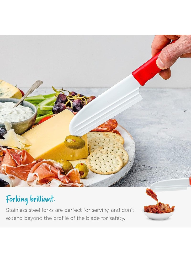 Dreamfarm - Knibble Lite - Cheese Knife Forks Nibbles, Red - Image 1