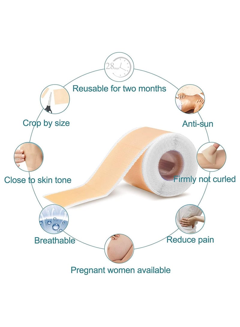 Elaimei Elaimei Silicone Scar Sheets Soft Silicone Gel Scar Tape Painless Silicone Tape Roll - Effective Silicone Scar Removal Strips Sheets for C-Section & Keloid Surgery, Burn, Acne  - Image 5