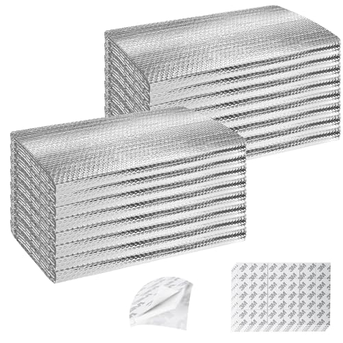 ToLanbbt Garage Door Insulation Kit - 16P Double Bubble Window Heat Panels, 6MM 20.5"x54" Reflective Aluminum Foil Summer/Winter Barrier Sheets With Adhesive 120 Tapes for Garage Attic Wall - Image 1