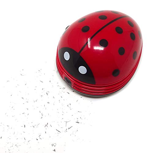 Honbay Ladybug Shaped Portable Corner Desk Vacuum Cleaner Mini Cute Vacuum Cleaner Dust Sweeper - Image 1