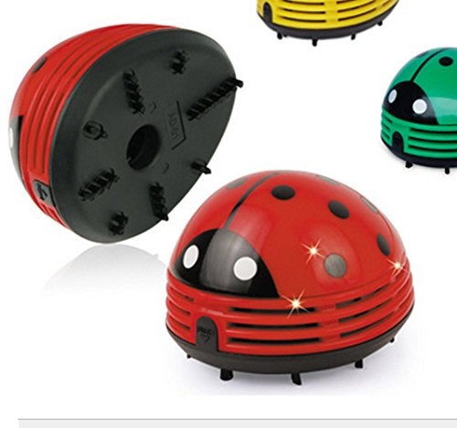 Honbay Ladybug Shaped Portable Corner Desk Vacuum Cleaner Mini Cute Vacuum Cleaner Dust Sweeper - Image 2