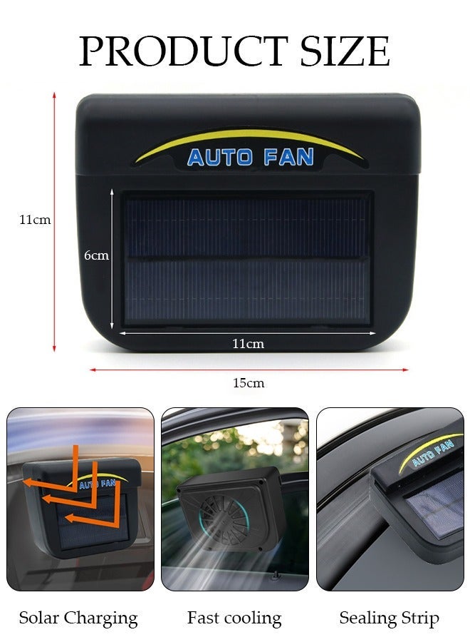 DUNISO Car Fan for Car Window, Car Clip Fan with Solar Charging, Car Essentials Car Cooler Fan Fast Cooling for Car/Vehicle SUV, RV - Image 2