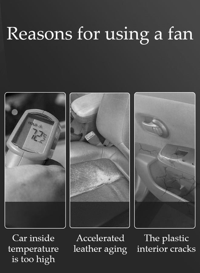 DUNISO Car Fan for Car Window, Car Clip Fan with Solar Charging, Car Essentials Car Cooler Fan Fast Cooling for Car/Vehicle SUV, RV - Image 4