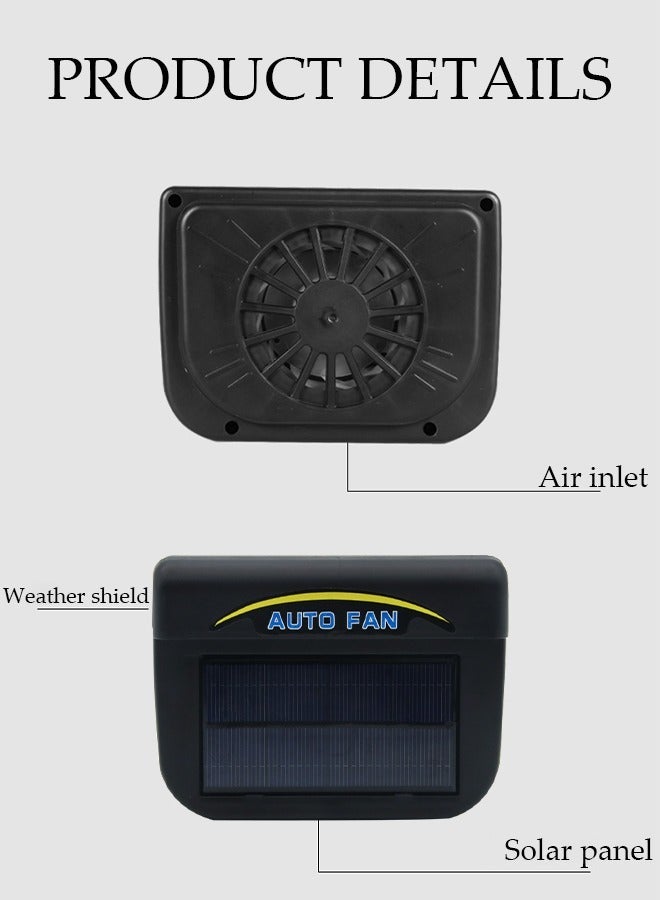 DUNISO Car Fan for Car Window, Car Clip Fan with Solar Charging, Car Essentials Car Cooler Fan Fast Cooling for Car/Vehicle SUV, RV - Image 3