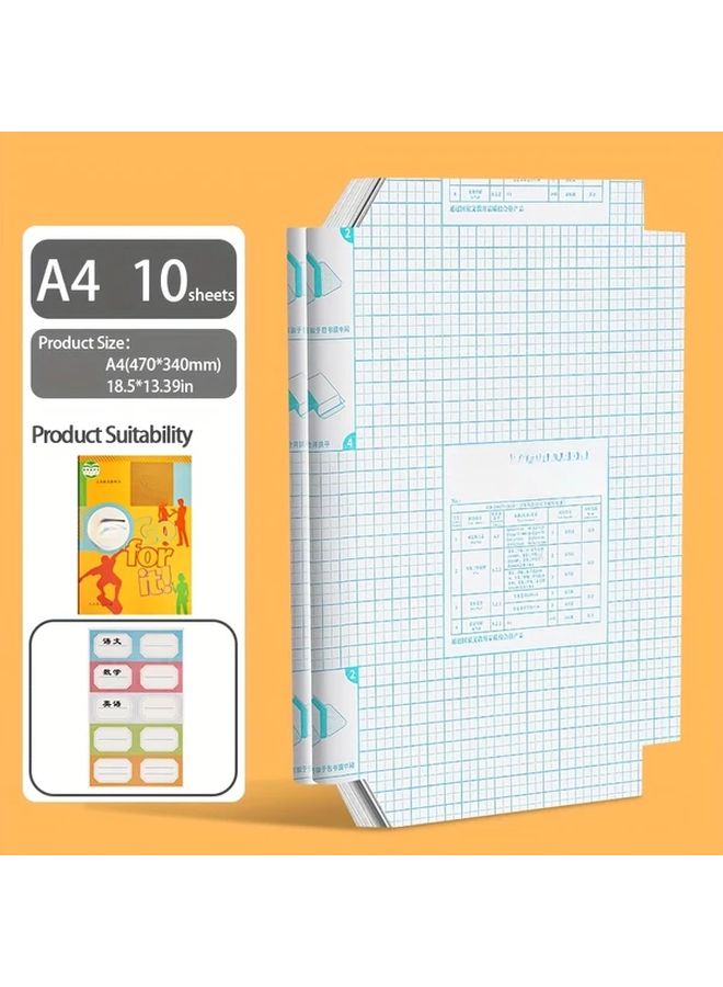 Large A4 Size 10 Sheets Self Clear Heavy Duty Transparent Book Covers - Image 1