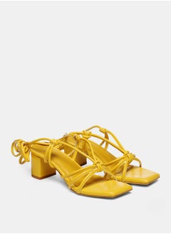 GNIST Tie Up Knot Strap Block Heel Sandals by Styli  - Image 4