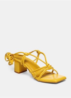 GNIST Tie Up Knot Strap Block Heel Sandals by Styli  - Image 1