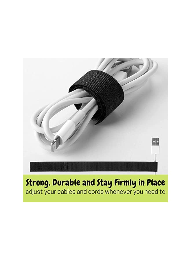 PROMASS Ties, Cable Straps, Computer Cable Management, Cable Management, Ties for Cables, Cable Organizers, Straps for Cables, Computer Cable Organizer, Cord Ties, 8inch, 30 pcs (Black) - Image 4