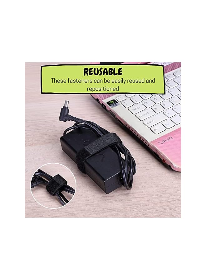 PROMASS Ties, Cable Straps, Computer Cable Management, Cable Management, Ties for Cables, Cable Organizers, Straps for Cables, Computer Cable Organizer, Cord Ties, 8inch, 30 pcs (Black) - Image 5